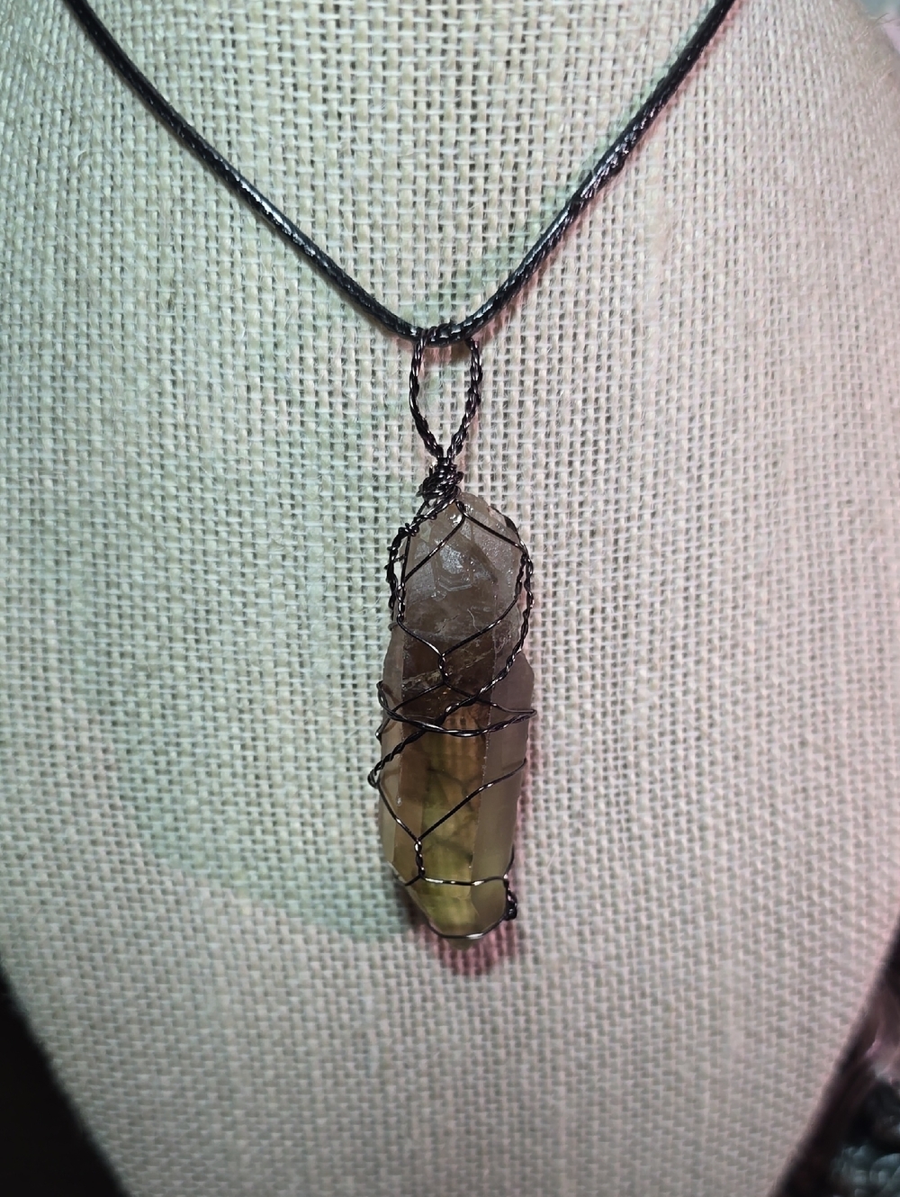 Smoky Quartz Crystal Pendant - Handwrapped Wire Design (Reiki Healing Energy)